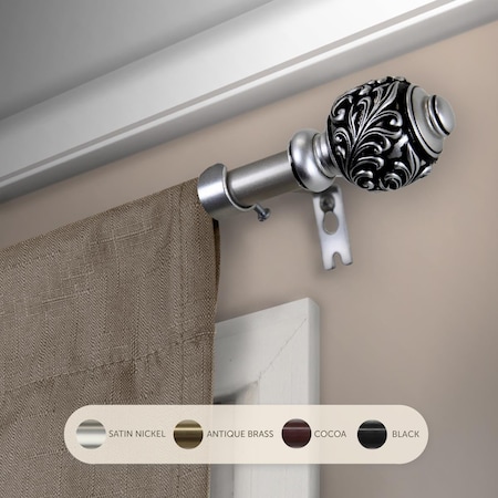 Kd 0.625 in. Aria Curtain Rod with 48 to 84 in. Extension, Satin Nickel KD3739959